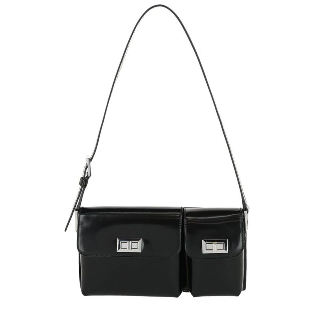 By Far Billy Patent Shoulder Bag, Black